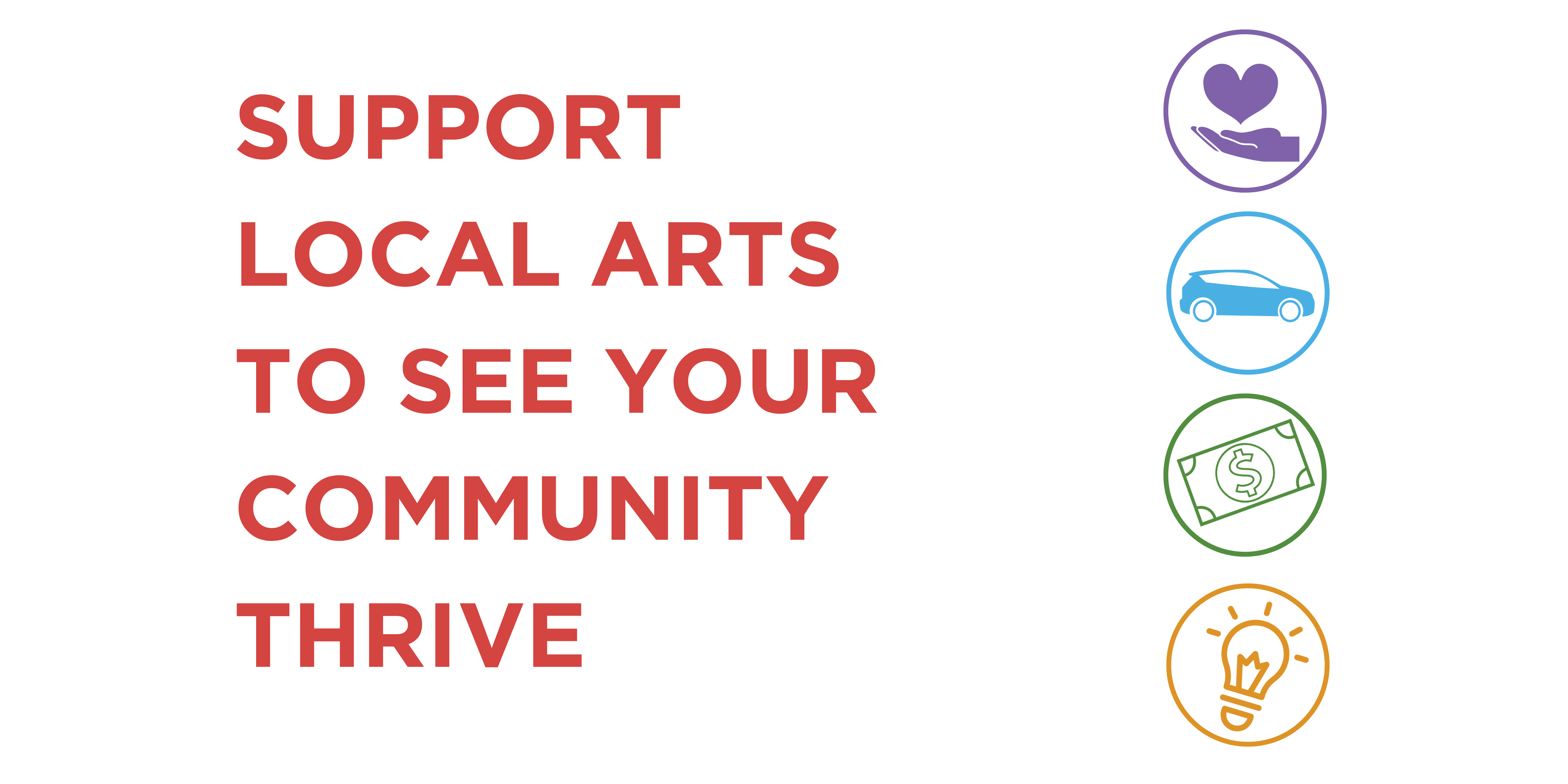 Graphic art saying Support Local Arts to See Your Community Thrive