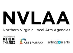 A grphica with the letters NVLAA sit on top of the words, "Northern Virginia Local Arts Agencies" and three logos are directly below--the Alexandria Office of the Arts, ArtsFairfax, and Arlington Arts